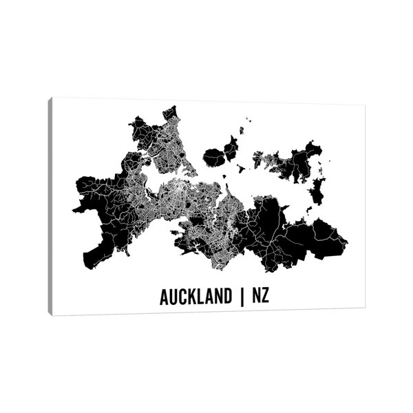 Borough Wharf Auckland Map Wrapped Canvas Painting Wayfair.co.uk